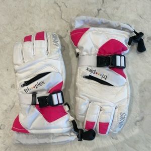 Girls Swany Pink and white Ski Gloves